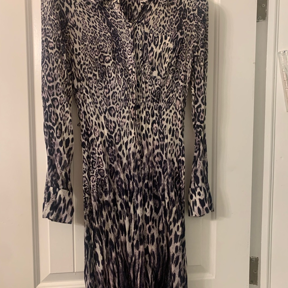 Leopard Print Long Sleeve Dress